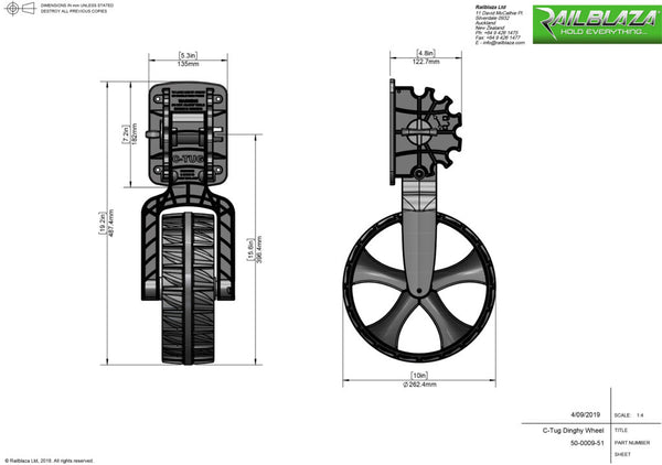 RAILBLAZA C-Tug Dinghy Wheels (PAIR)