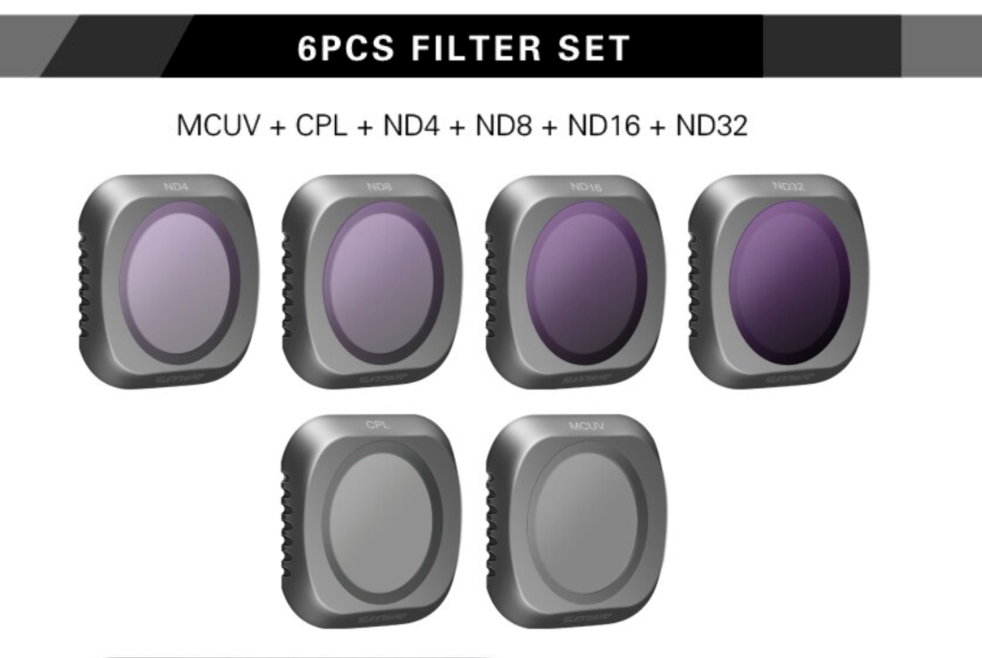 6pc Sunnylife ND Filters (ND 4, 8, 16, 32, UV & CPL)