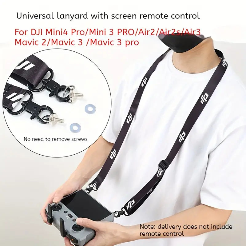 Neck Strap Lanyard with Durable Hook for DJI Drone Remote Controller, Screen-Compatible, Hands-Free Accessory Kit for DJI Mini 3 Pro/Air 3/Mini 4 Pro, Mavic 3