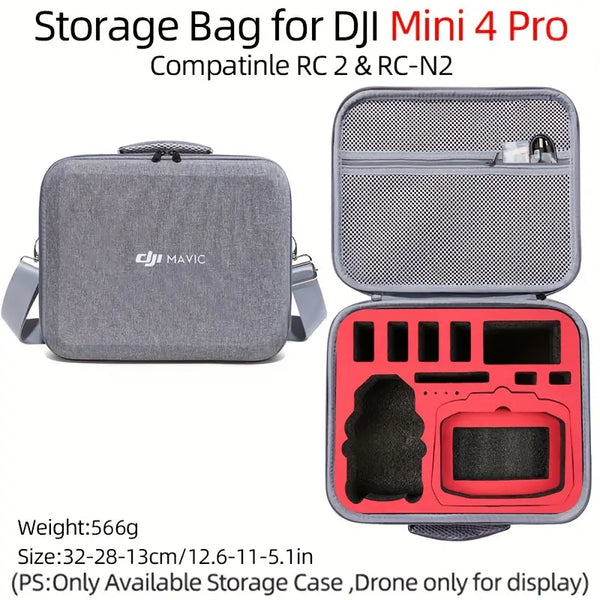 DJI Mini 4 Pro Portable Carrying Case For DJI RC 2 & RC-N2 ** HOLDS UP TO 8 BATTERIES **