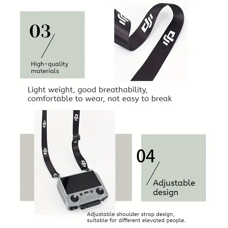 Neck Strap Lanyard with Durable Hook for DJI Drone Remote Controller, Screen-Compatible, Hands-Free Accessory Kit for DJI Mini 3 Pro/Air 3/Mini 4 Pro, Mavic 3