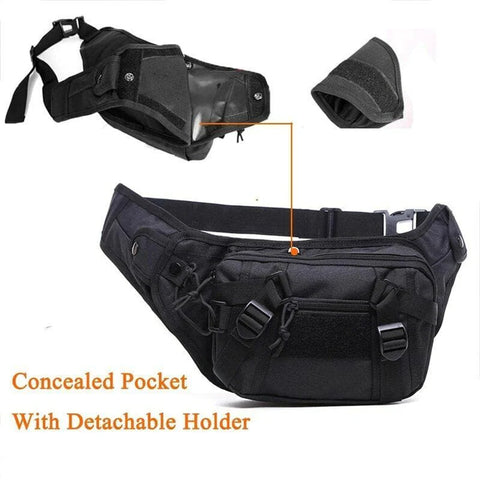 Military EDC Tactical Gun Waist Bag - Holster Concealed Pistol Pouch