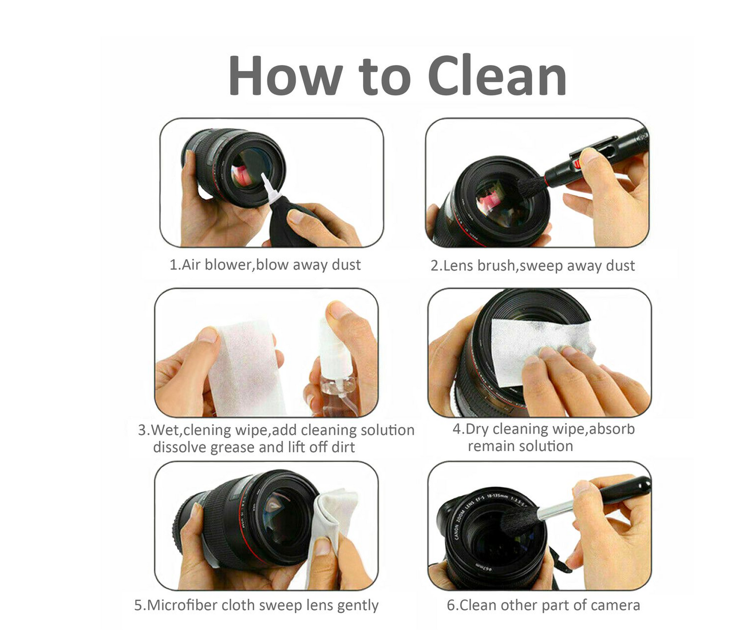 12Pcs Camera Lens Cleaning Tools Kit