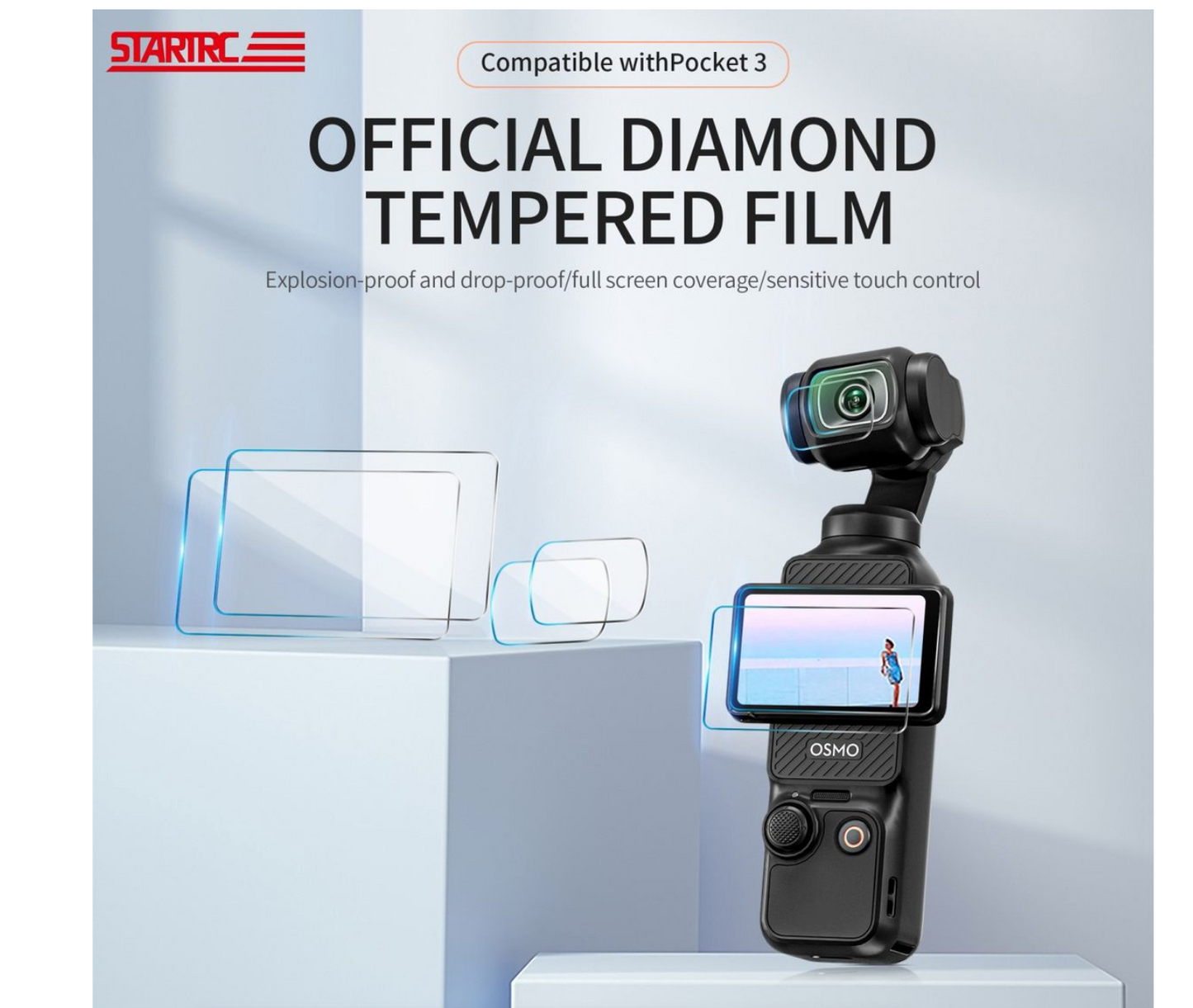 STARTRC Tempered Glass Screen Protector Kits for DJI OSMO Pocket 3