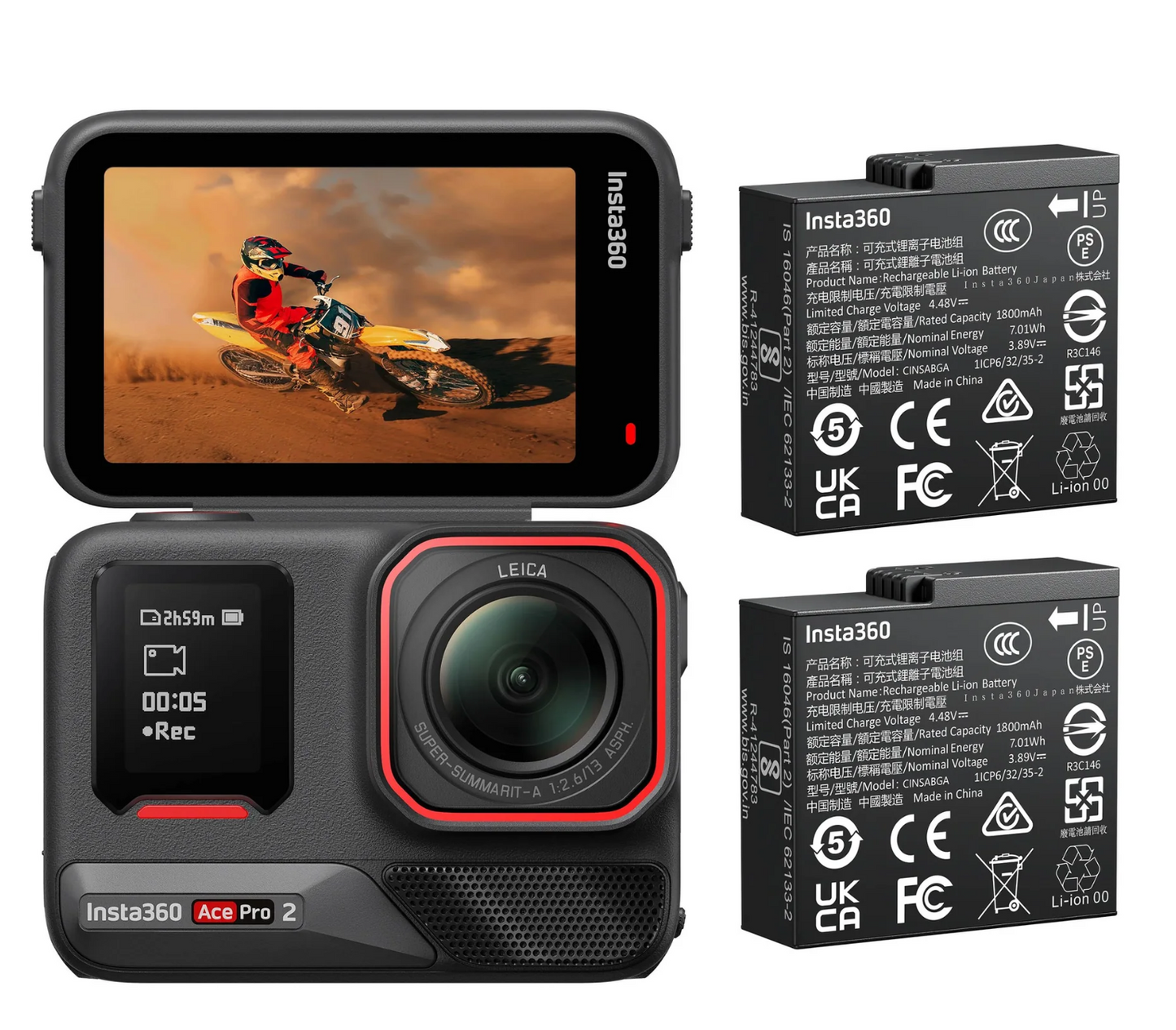 Insta360 Ace Pro 2 Action Camera + Dual Battery Bundle