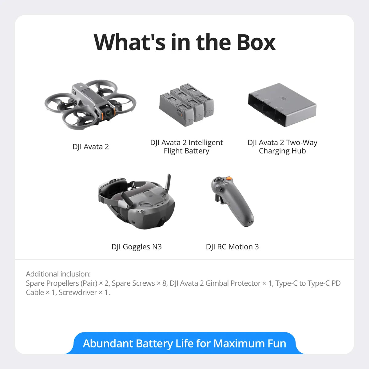 DJI AVATA 2 FLY SMART COMBO (THREE BATTERIES)