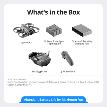 DJI AVATA 2 FLY SMART COMBO (THREE BATTERIES)