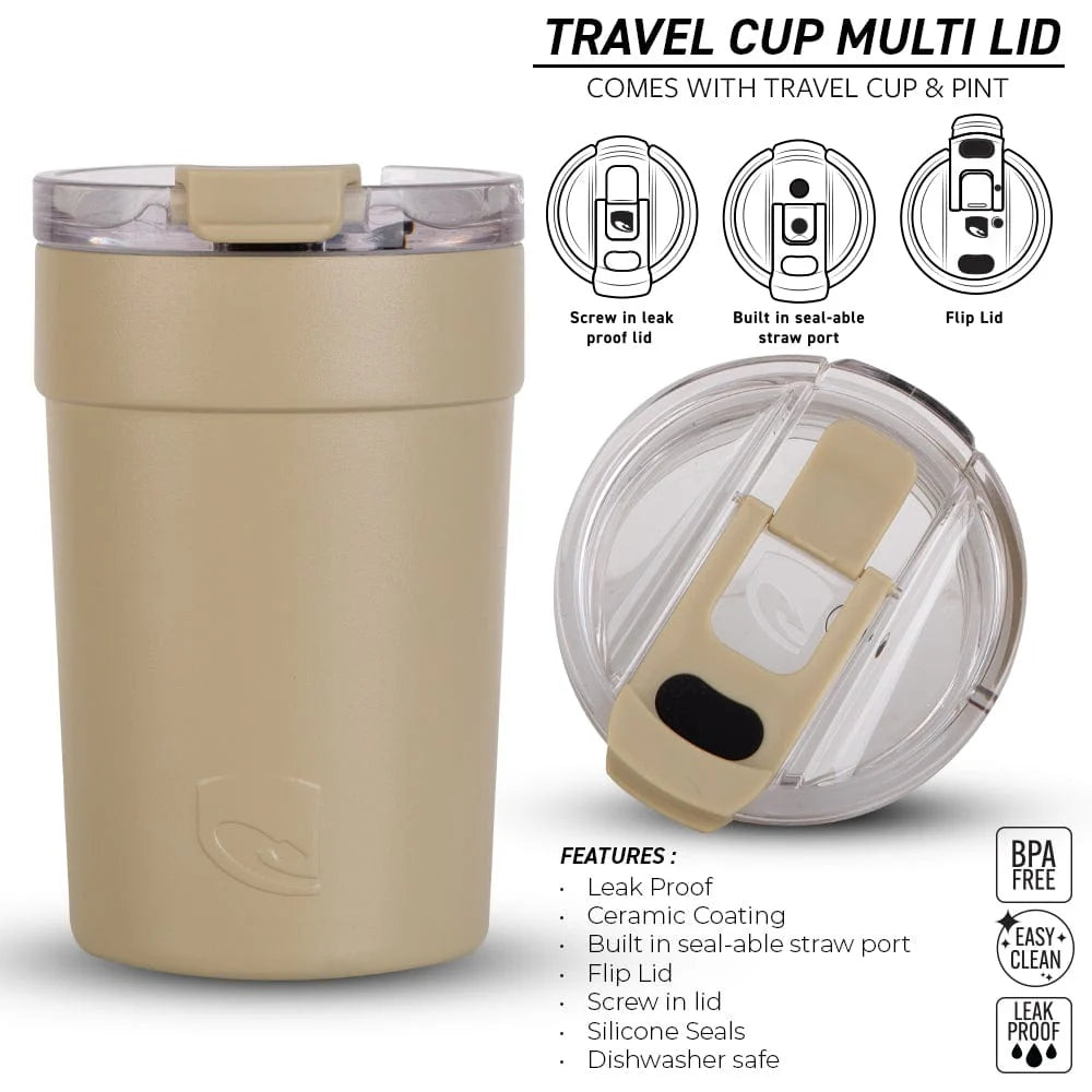 Lizzard Travel Cup 360 Ml Ceramic Inner, Lead Free