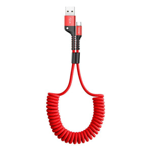 Baseus 1m - 3A Fish Eye Spring USB Type-A 2.0 to Type-C Cable