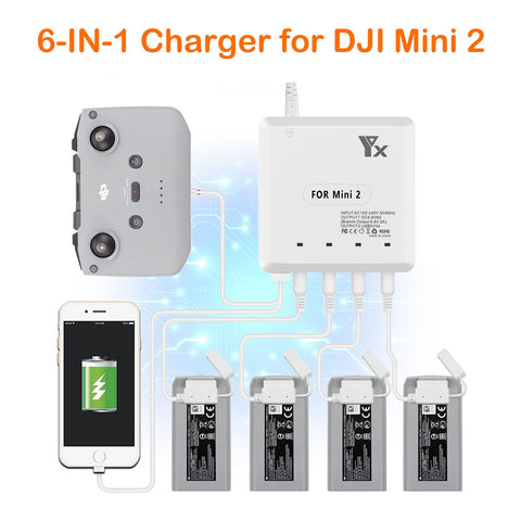 6 in 1 Battery Charger for Mavic Mini 2 / Mini SE / Mini
