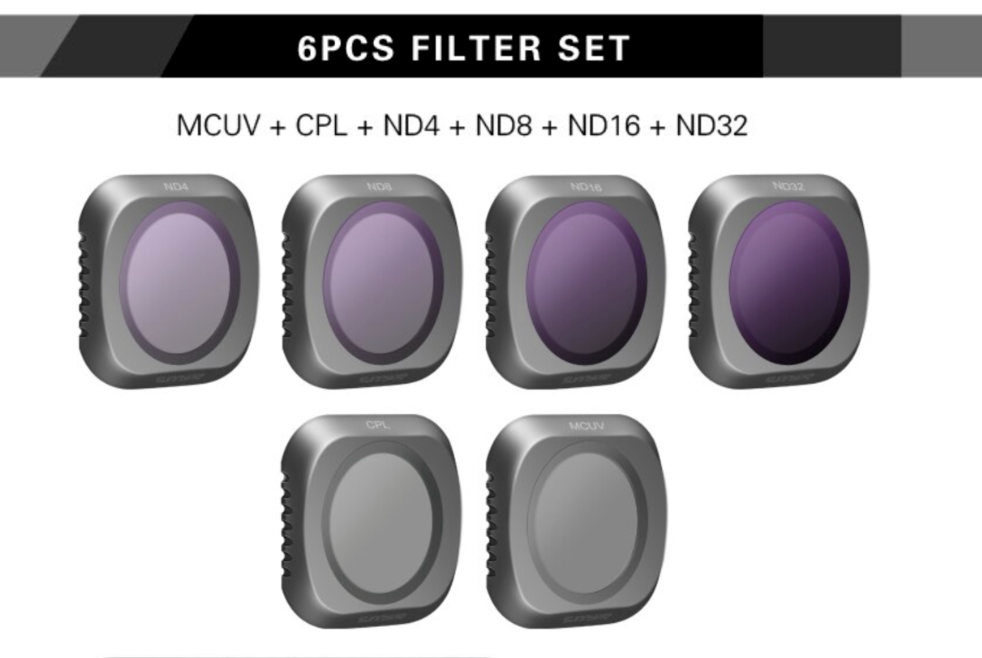 6pc Sunnylife Air 2S ND Filters (ND 4, 8, 16, 32, UV & CPL)